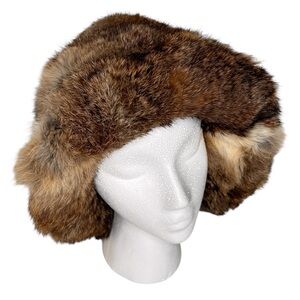 Vintage Madcaps New York Paris FUR OUT Fur Hat Reddish Brown Womens Size S/M